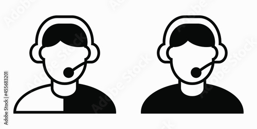 On line assistant consultant. Adviser. Advisor. Counselor. Counsellor. Consultor. Assistant. Operator. Vector icon.