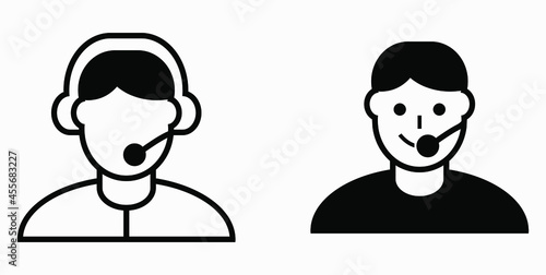 On line assistant consultant. Adviser. Advisor. Counselor. Counsellor. Consultor. Assistant. Operator. Vector icon.