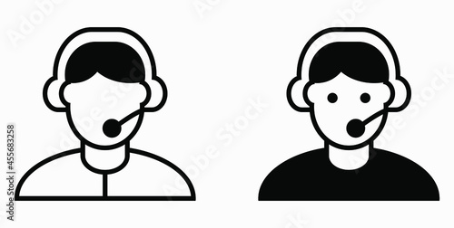 On line assistant consultant. Adviser. Advisor. Counselor. Counsellor. Consultor. Assistant. Operator. Vector icon.