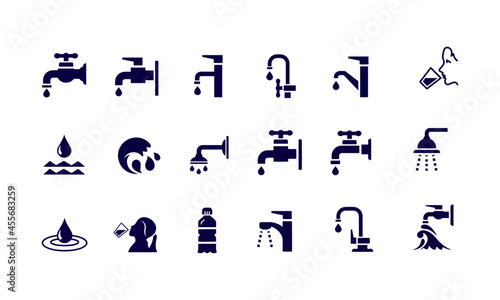  Drinking water icon set vector design 