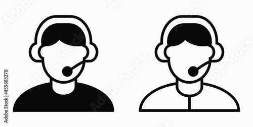 On line assistant consultant. Adviser. Advisor. Counselor. Counsellor. Consultor. Assistant. Operator. Vector icon.