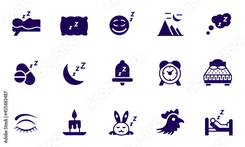  Sleep icon set vector design 