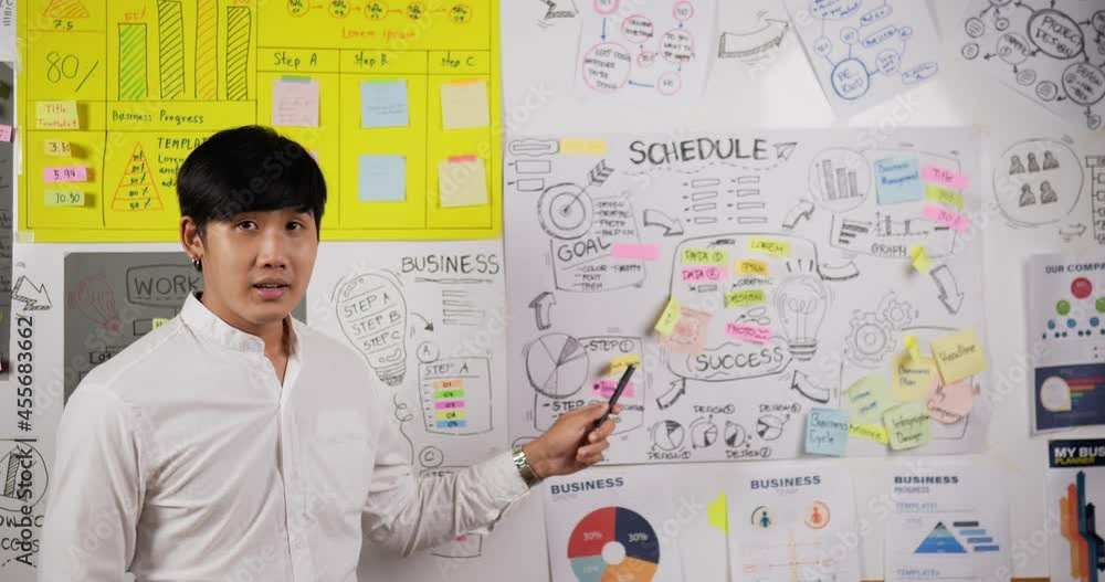 Businessman presentation meeting online Businessman presentation meeting online
