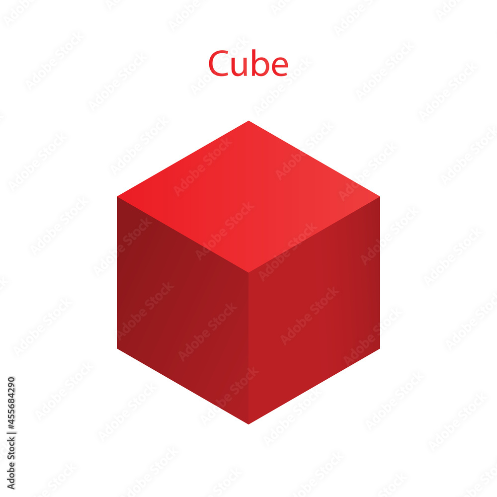 Red cube with gradients for game, icon, packaging design or logo. cube icon isolated on white background. Minimalist style abstract cube icon. Red cube with gradients for game, icon, packaging design or logo. cube icon isolated on white background. Minimalist style abstract cube icon.