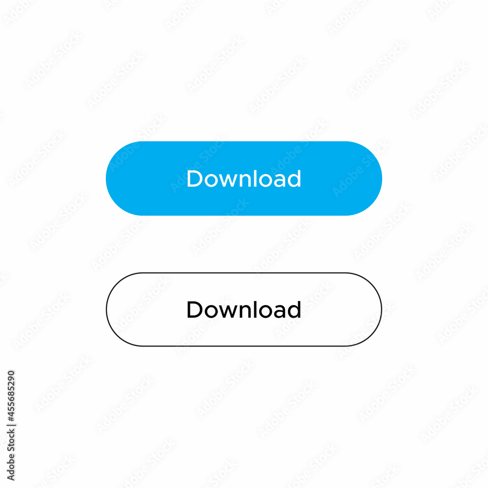 Download Button Icon Vector in Flat Style Download Button Icon Vector in Flat Style