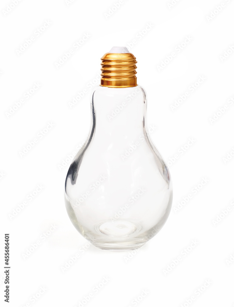 Glass vase in the form of a light bulb isolated on white background Glass vase in the form of a light bulb isolated on white background