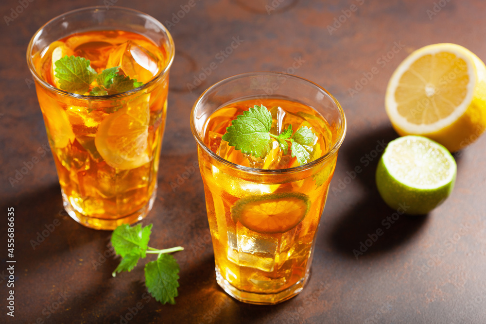 ice tea with lemon and mint ice tea with lemon and mint
