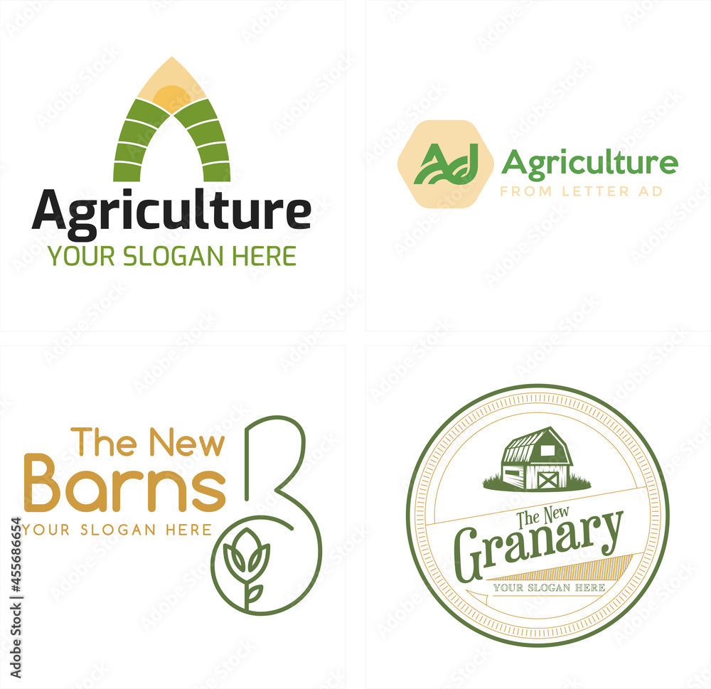 Agriculture industry granary nature logo design  - obrazy, fototapety, plakaty 
