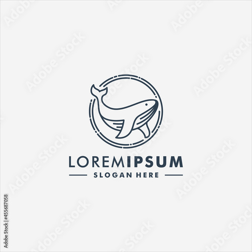 Whale logo design vector animal icon logotype