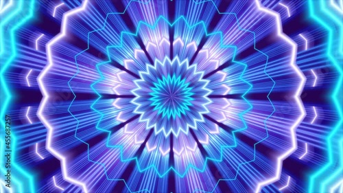 blue abstract background, rotation shapes and light, loop