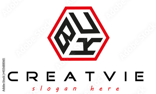 geometric monogram BUK letter  logo  design vector, business logo, icon shape logo, stylish logo template