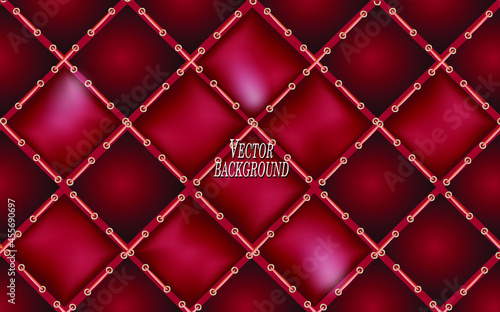 Red leather upholstery background