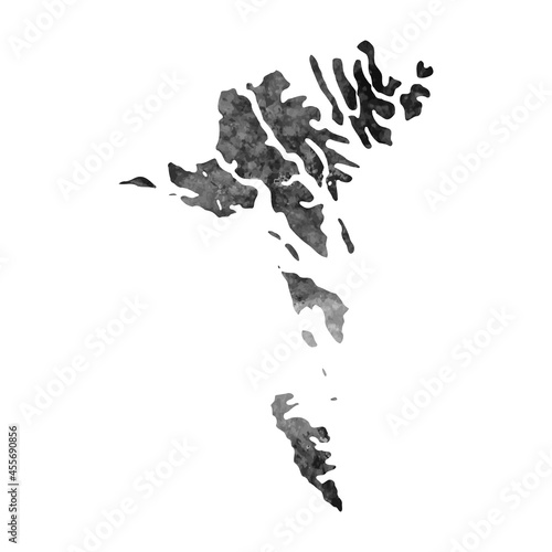 Old abstract grunge map of Faroe Islands with ancient map and letters on white background. Vector EPS 10.