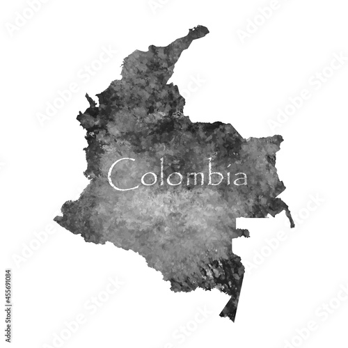 Old abstract grunge map of Colombia with ancient map and letters on white background. Vector EPS 10.