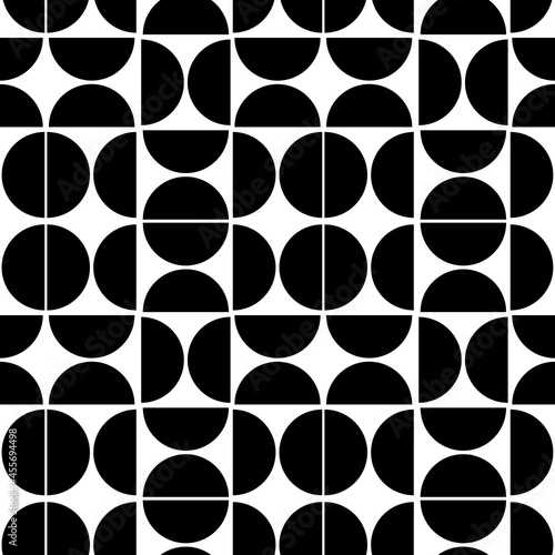 Seamless pattern with geometric shapes. Semicircle on a white background
