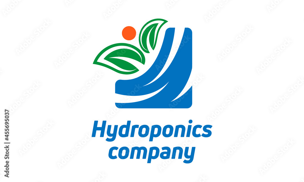 Hydroponics logo template, health food icon design