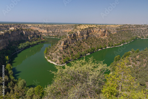 Panoramic view of beautiful gorge near Town Segovia, Las Hoces del Duratón, Spain