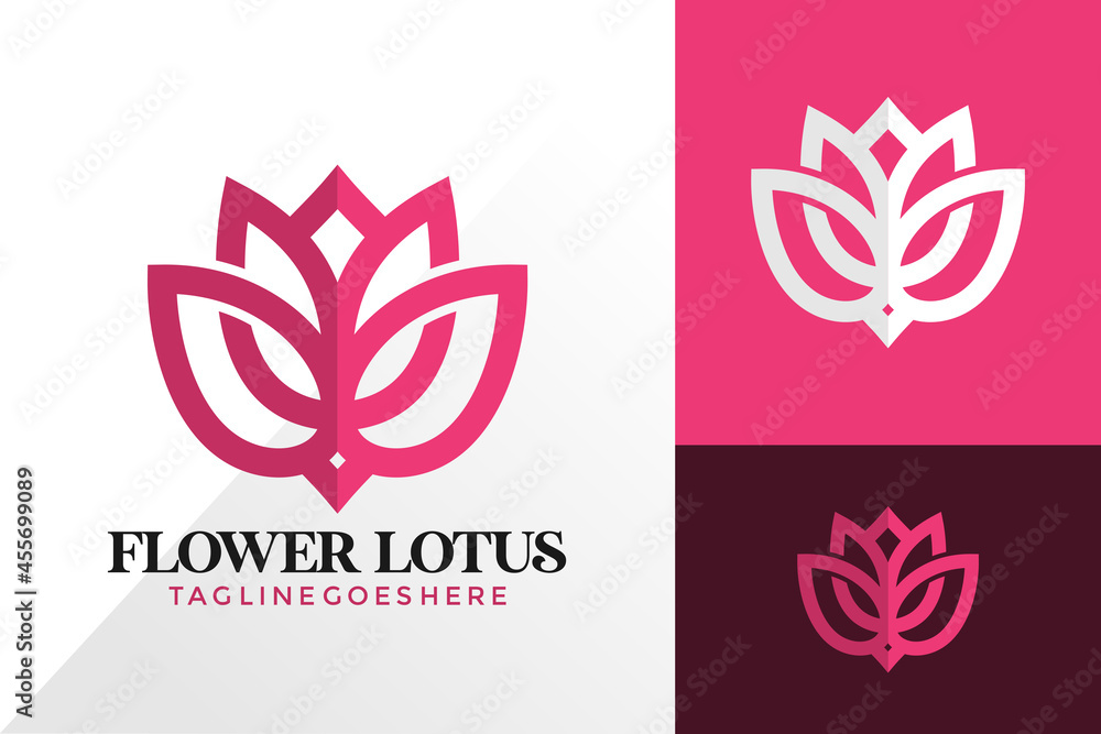 Nature Flower Lotus Logo Design, Abstract Logos Designs Concept for Template