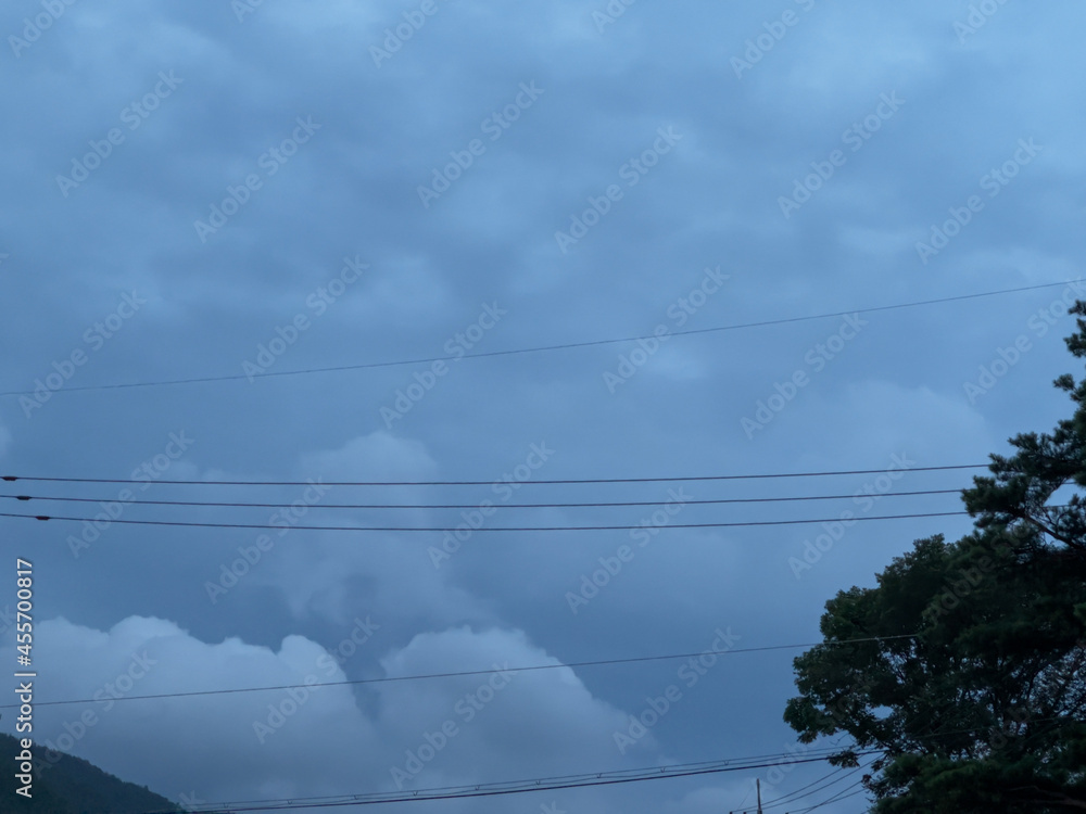 cloudy sky in the evening in rainy season