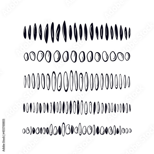 Grain, seed, stone set. Vector different sort rice