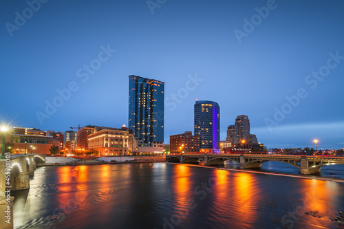 Grand Rapids, Michigan, USA downtown skyline on the Grand River © SeanPavonePhoto