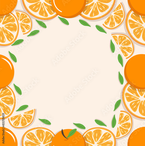 oranges with slice of a oranges fruits seamless pattern