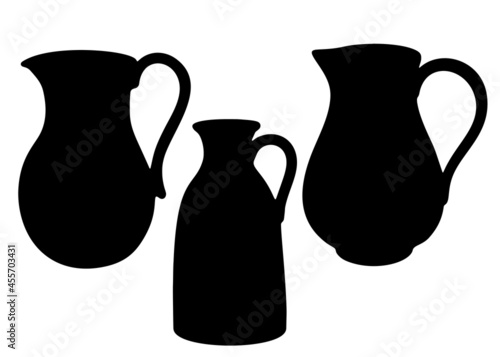 Large decanters included. Vector image.