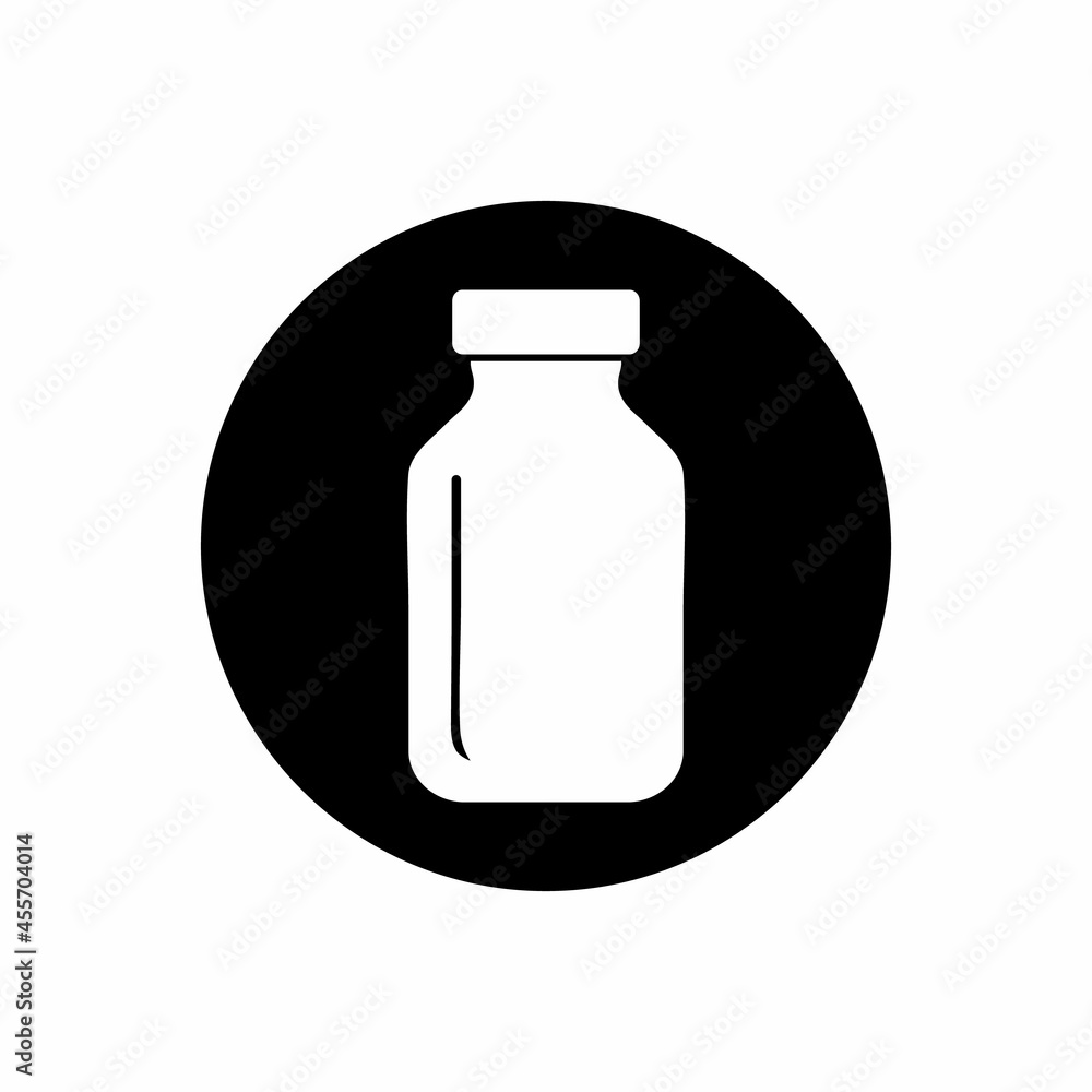 Medicine Bottle Icon. Rounded Button Style Editable Vector EPS Symbol Illustration.