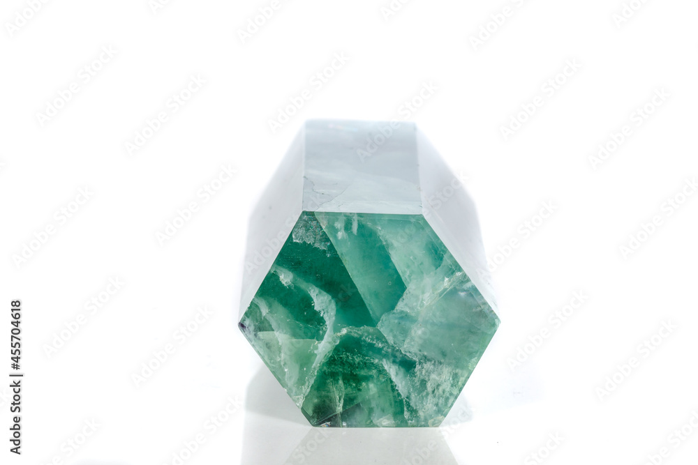 Macro mineral stone Fluorite crystal on a black background Macro mineral stone Fluorite crystal on a black background
