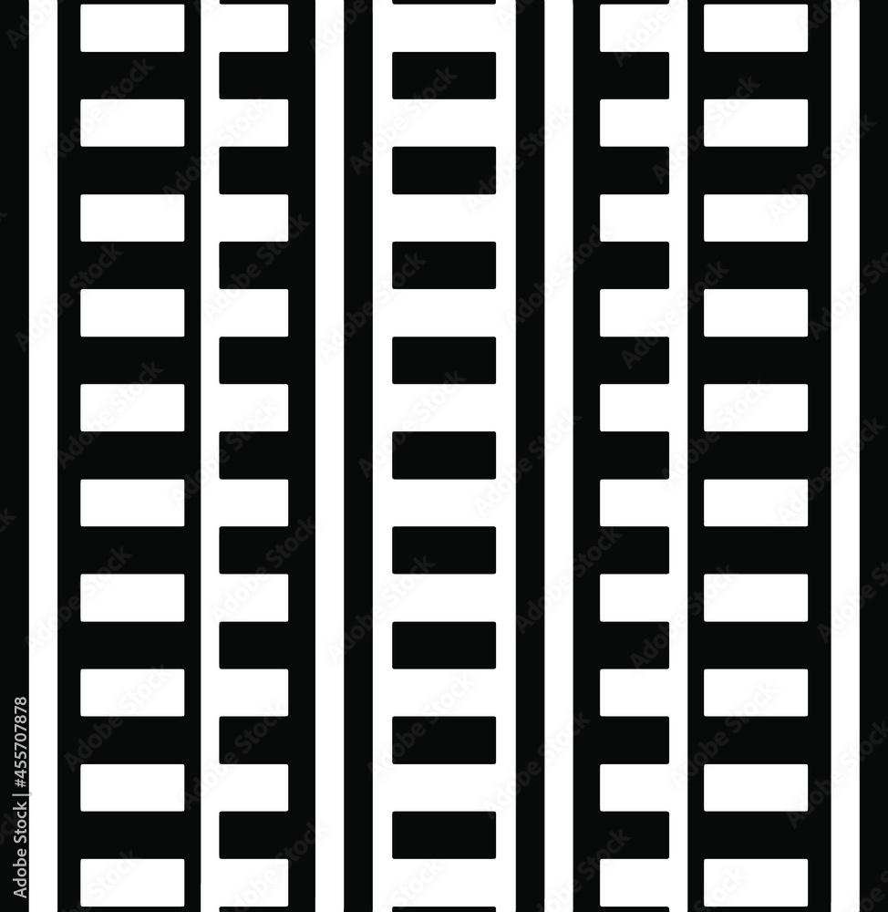 Seamless vector pattern in geometric ornamental style. Black and white pattern.