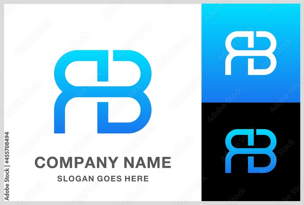 Monogram Letter RB Business Company Vector Logo Design