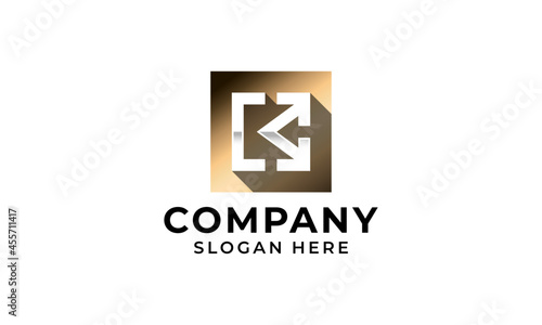 Letter CK company logo vector C K