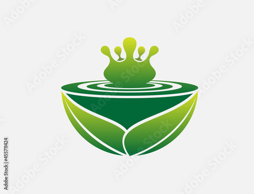 Earth water and plants combined in one form for the logo of natural life and survival