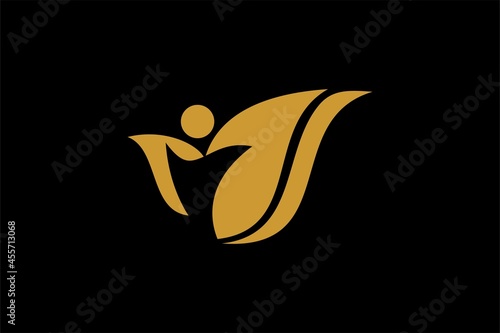 Organic supplement logo design vector. Natural health logo design.