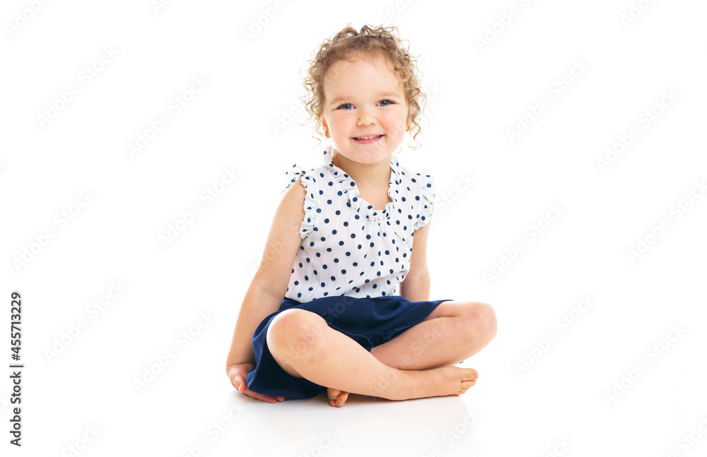 cute three year old caucasian girl posing isolated on white. cute three year old caucasian girl posing isolated on white.