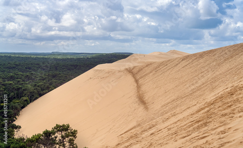The Dune of Pilat (Dune du Pilat) the tallest sand dune in Europe. Arcachon Bay (Bassin d'Arcachon) on the southwest Atlantic coast of Aquitaine, France.