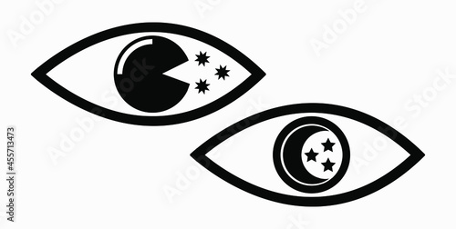 Trendy night vision icon with a star. Vector icon.