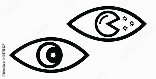 Trendy night vision icon with a star. Vector icon.