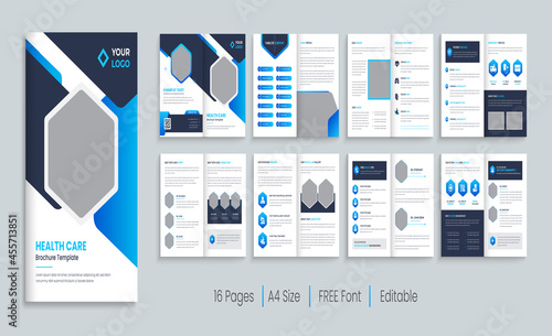 Medical 16 page bi-fold brochure template
