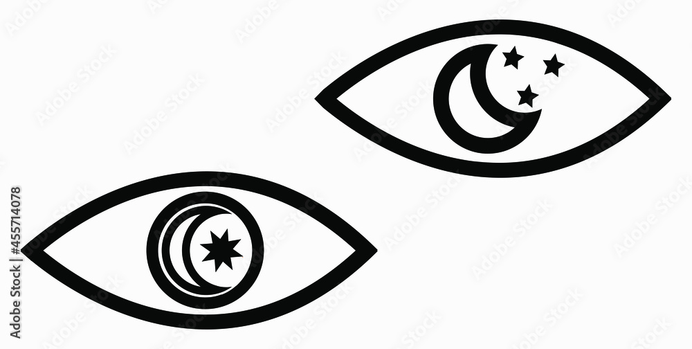 Trendy night vision icon with a star. Vector icon. Trendy night vision icon with a star. Vector icon.