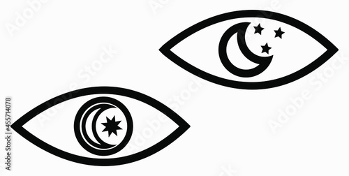 Trendy night vision icon with a star. Vector icon.