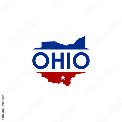 Ohio Map vector logo illustration.