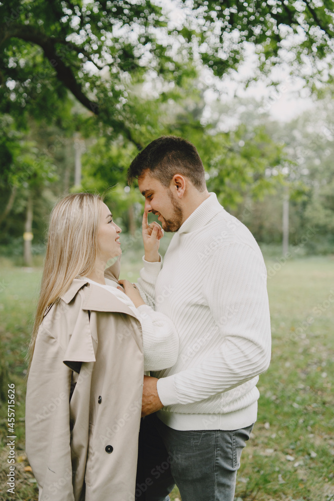 Fototapeta premium Beautiful couple spend time outside