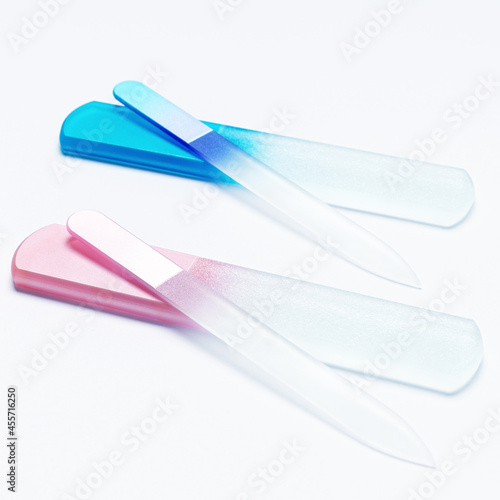 Obraz na płótnie glass nail files on white background w salonie
