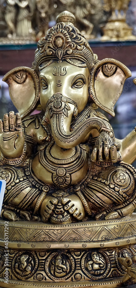 Indian Hindu God Lord Ganesha Statues, Coated with colors and sold for Ganesh Chathurthi