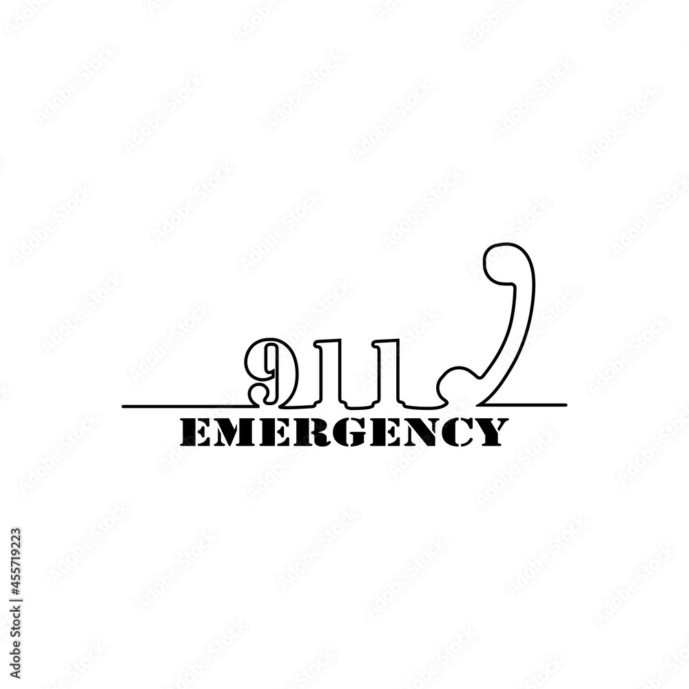 Fototapeta premium Emergency call icon template with 911.