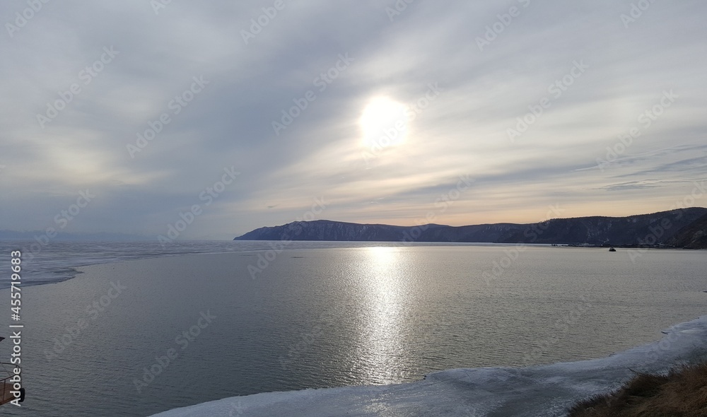 Freezing lake Baikal