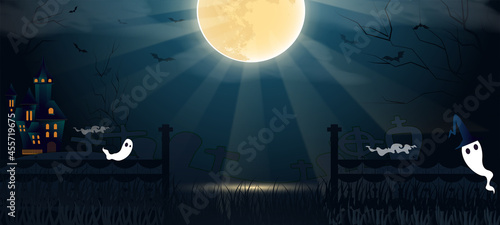 halloween cemetry illustration