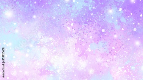 Soft rainbow galaxy sky with light stars background