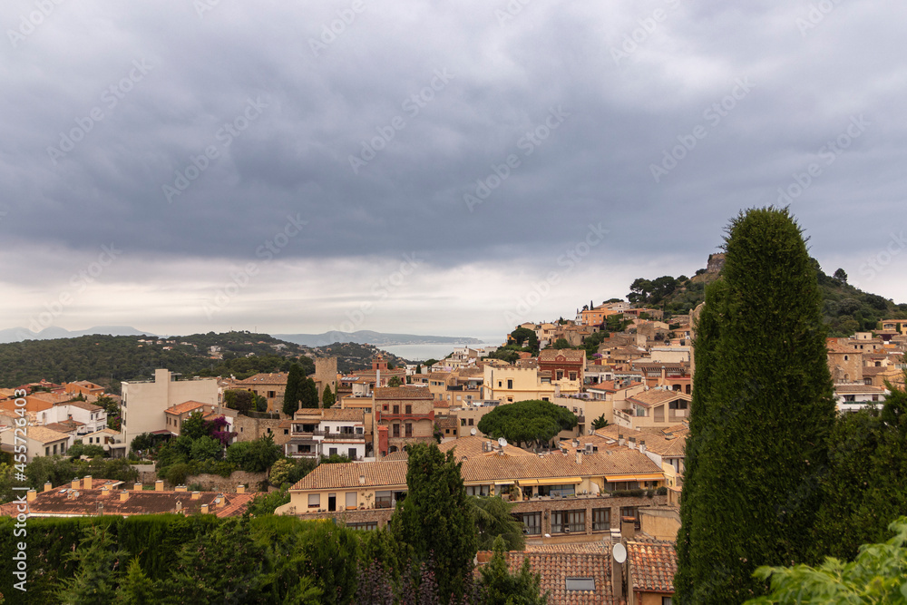 panoramic image of the catalan town of begur on the costa brava
